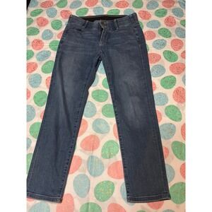 Apt. 9 Curvy Straight Jeans Womens 8S Blue Denim Double Button Elastic‎ Waist